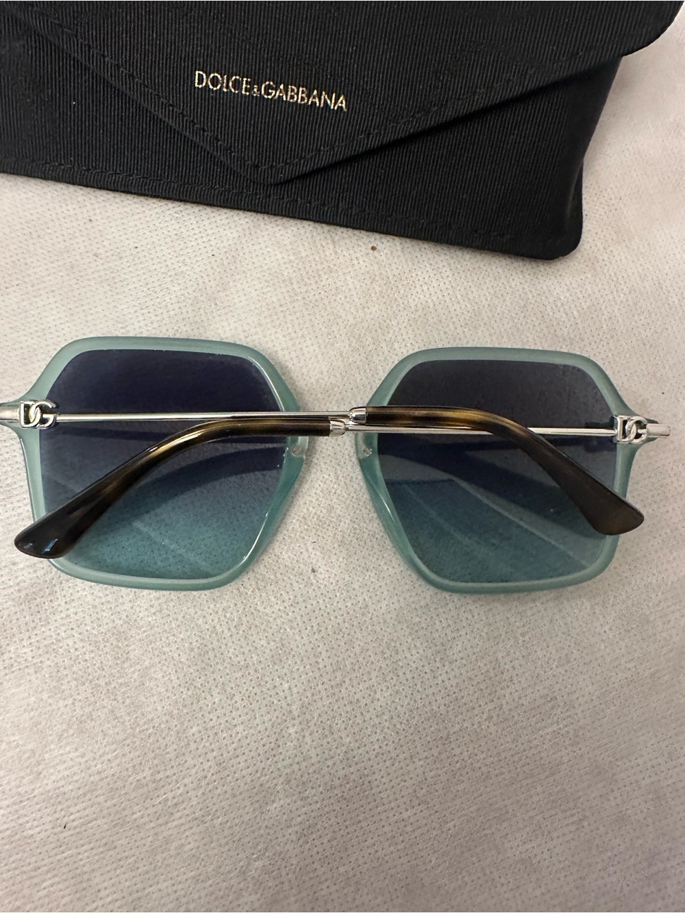 Dolce & Gabbana Women's Mint Green Hexagonal Sunglasses - Picture 4 of 5